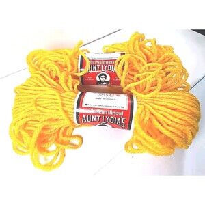 NWT Vintage Lot Of 2 Aunt Lydia's Yellow Rug Yarn 550 Sunset